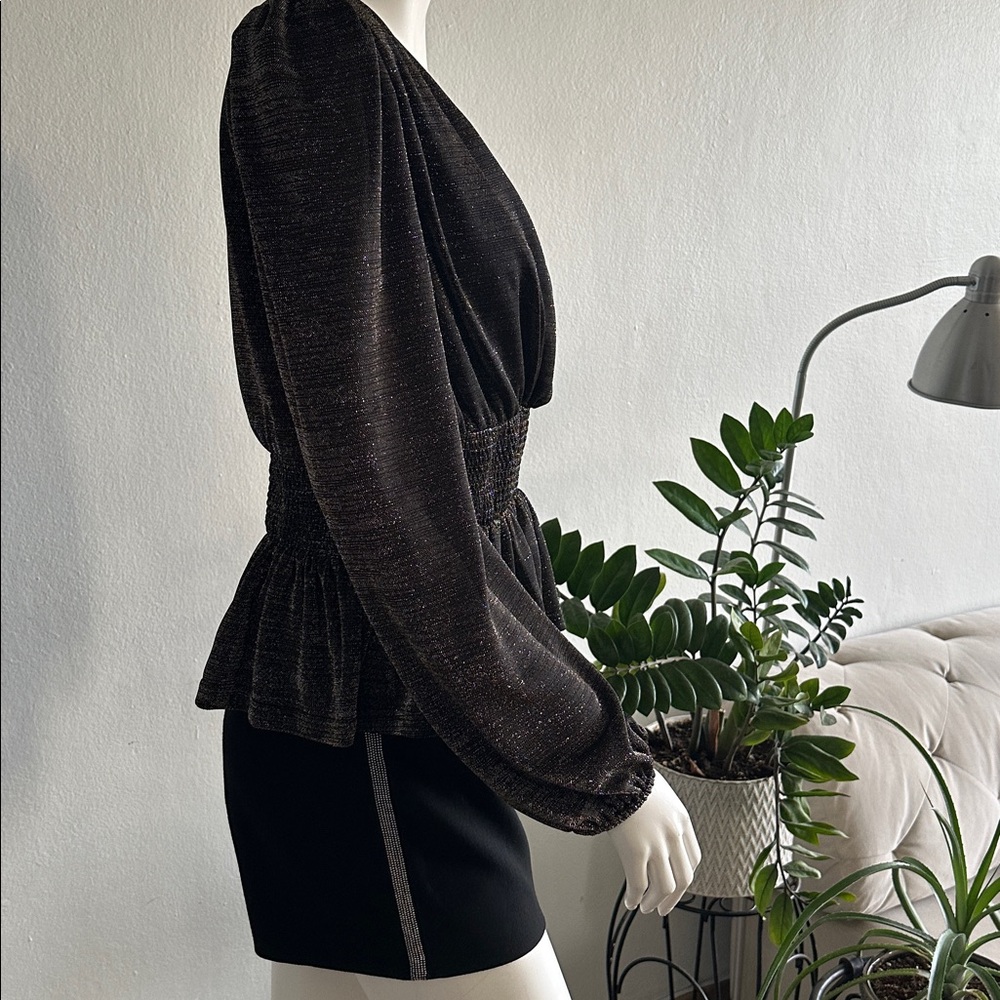 Zara Basic Collection Black Shorts With Silver Me… - image 6